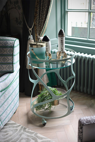 Verdigris Papillon Bar Cart