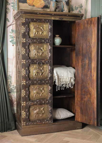 Ornate Brass Relief Cabinet