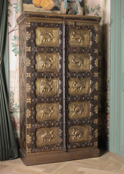 Ornate Brass Relief Cabinet