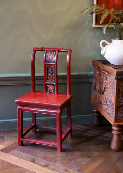Red Laquered Hall Chair