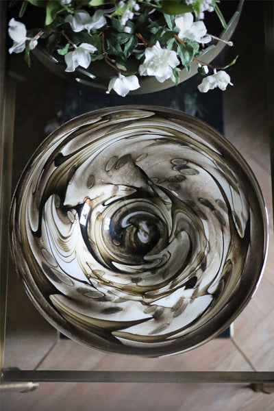 Golden Swirl Glass Bowl
