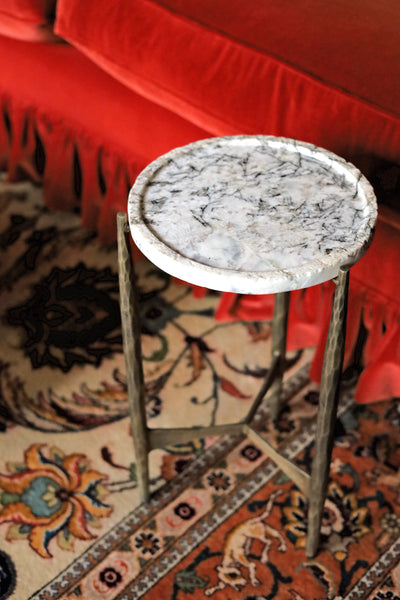 Marble and Metal Side Table