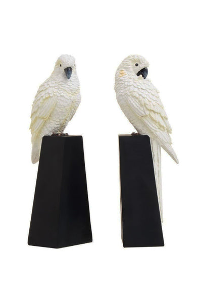 White Parrot Bookends