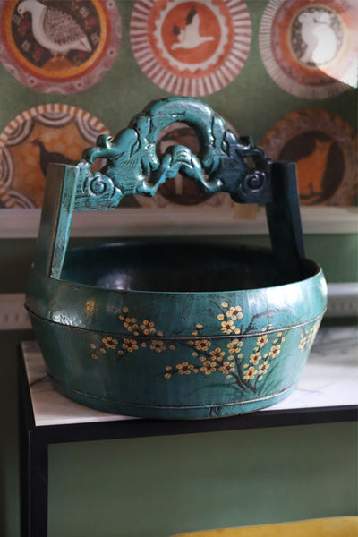 Wooden Floral Bowl
