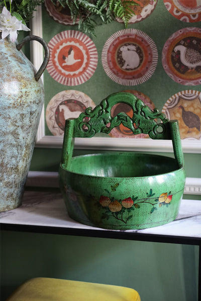 Wooden Floral Bowl