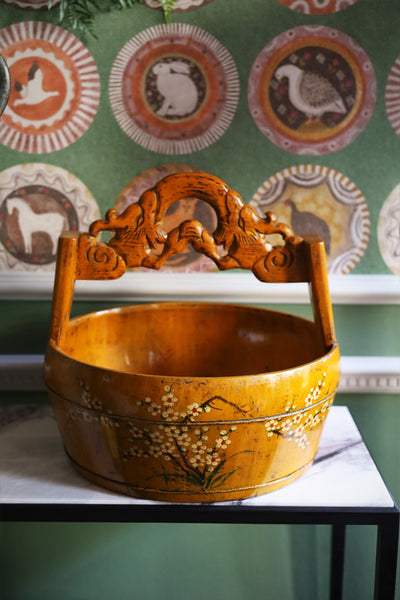Wooden Floral Bowl